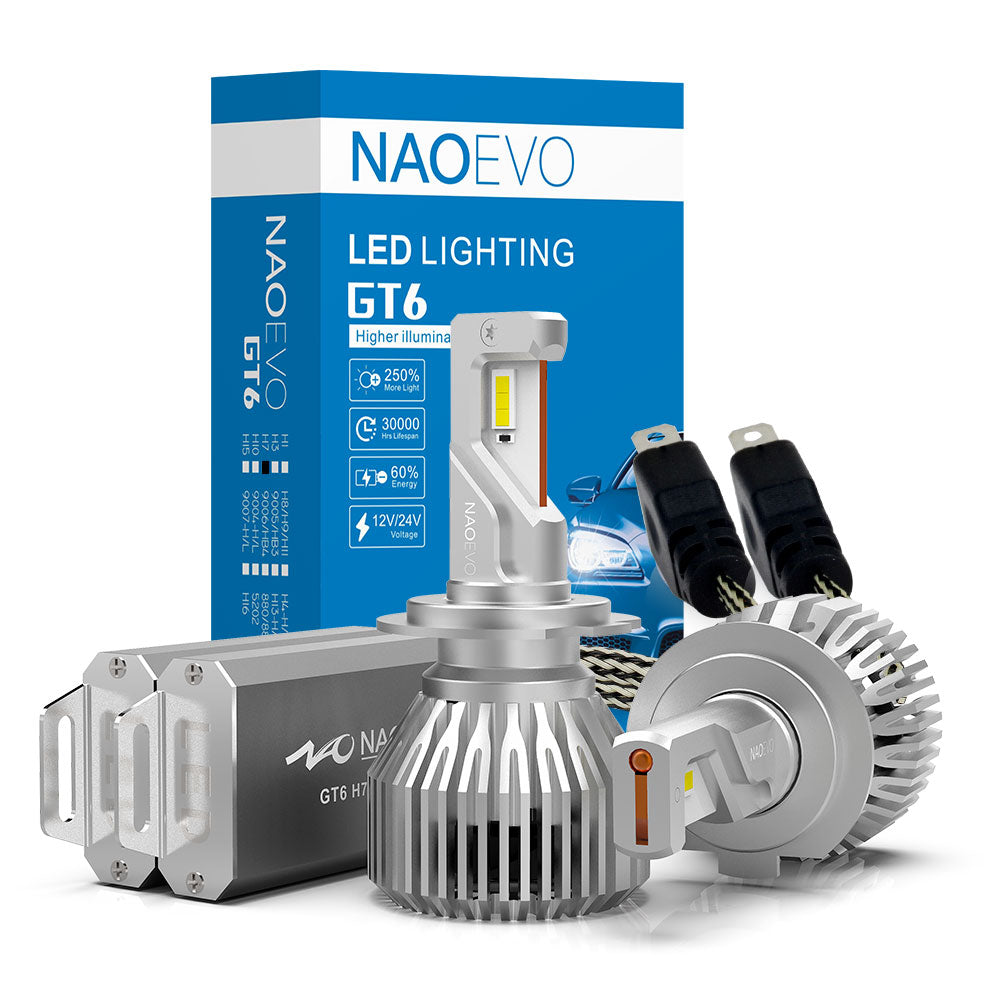90W 10000LM H7 Led Headlight Bulb GT6 Series | NAOEVO