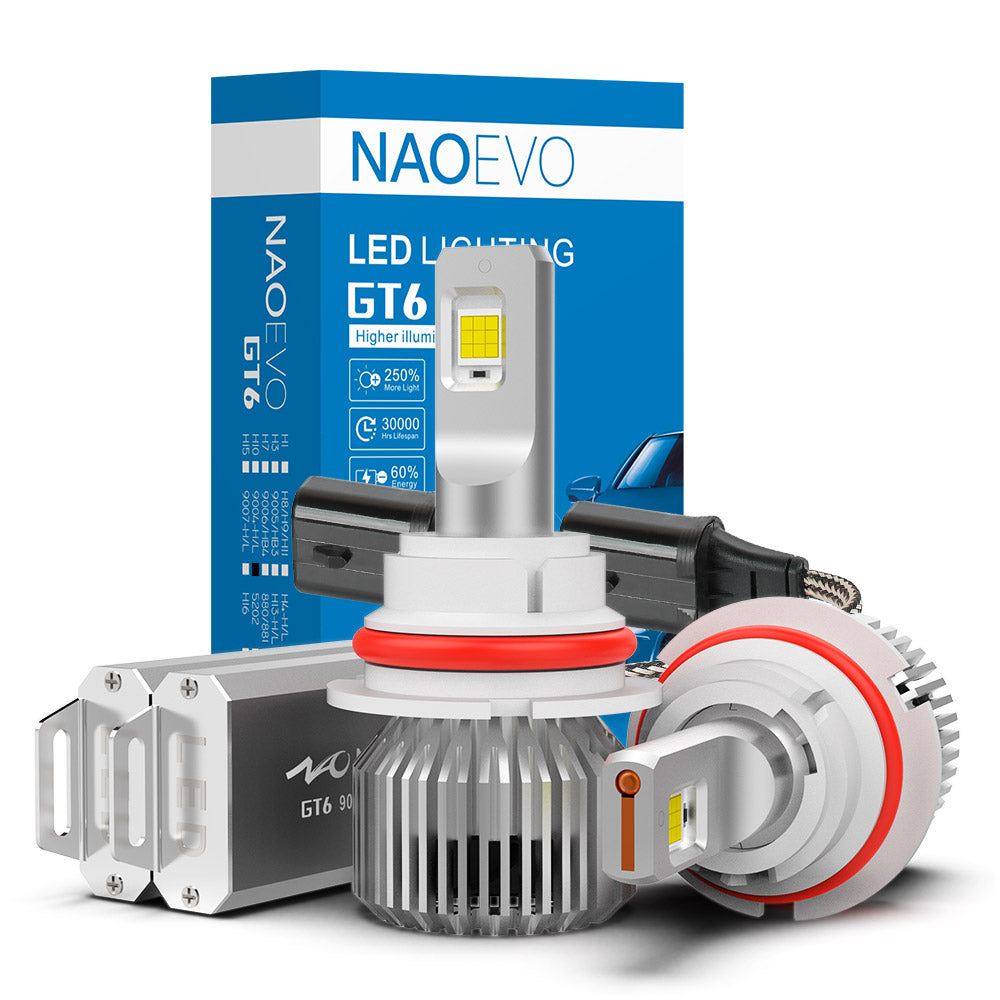 9004 LED Headlight Bulb 90W 10000LM White | NAOEVO GT6 Series - NAOEVO