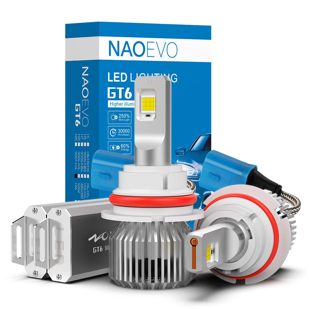 9007 LED Headlight Bulb 90W 10000LM White | NAOEVO GT6 Series - NAOEVO