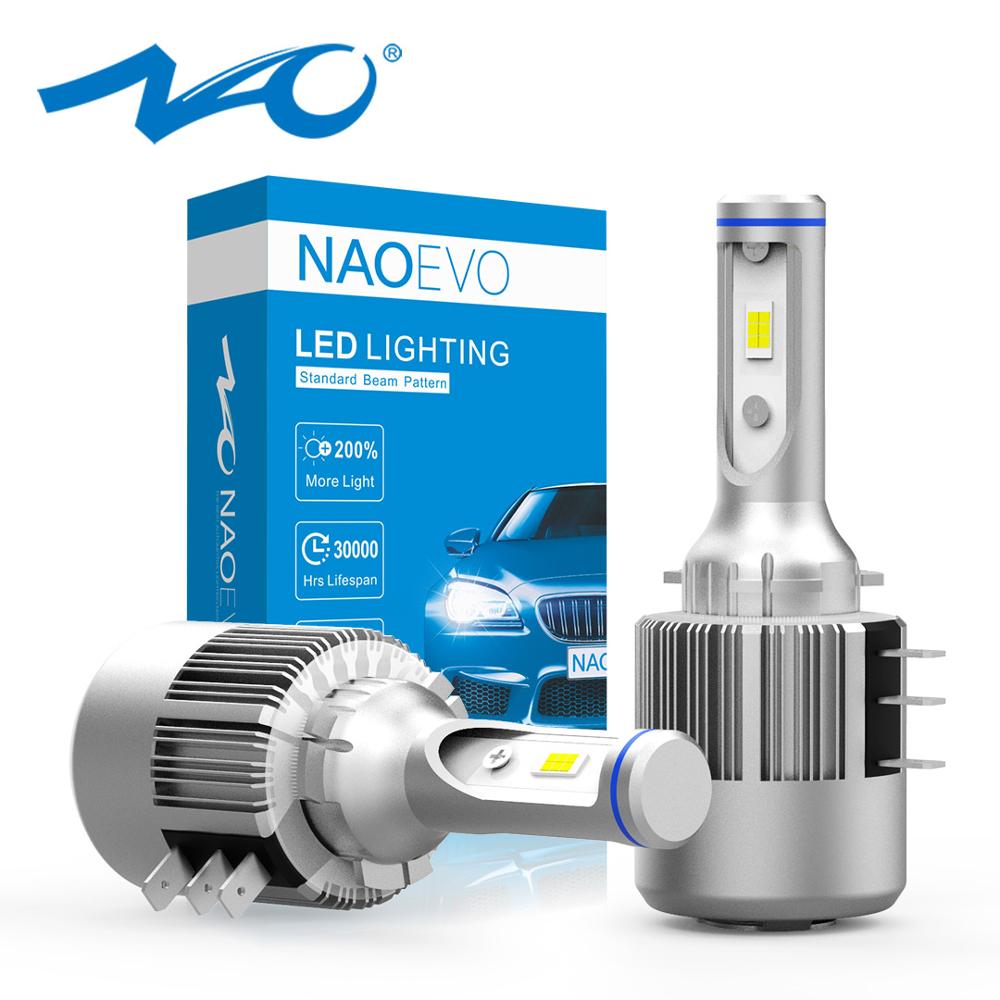 H15 LED Headlight Bulbs Super Bright LED Bulb Cool White 72W 7600lm – NAOEVO