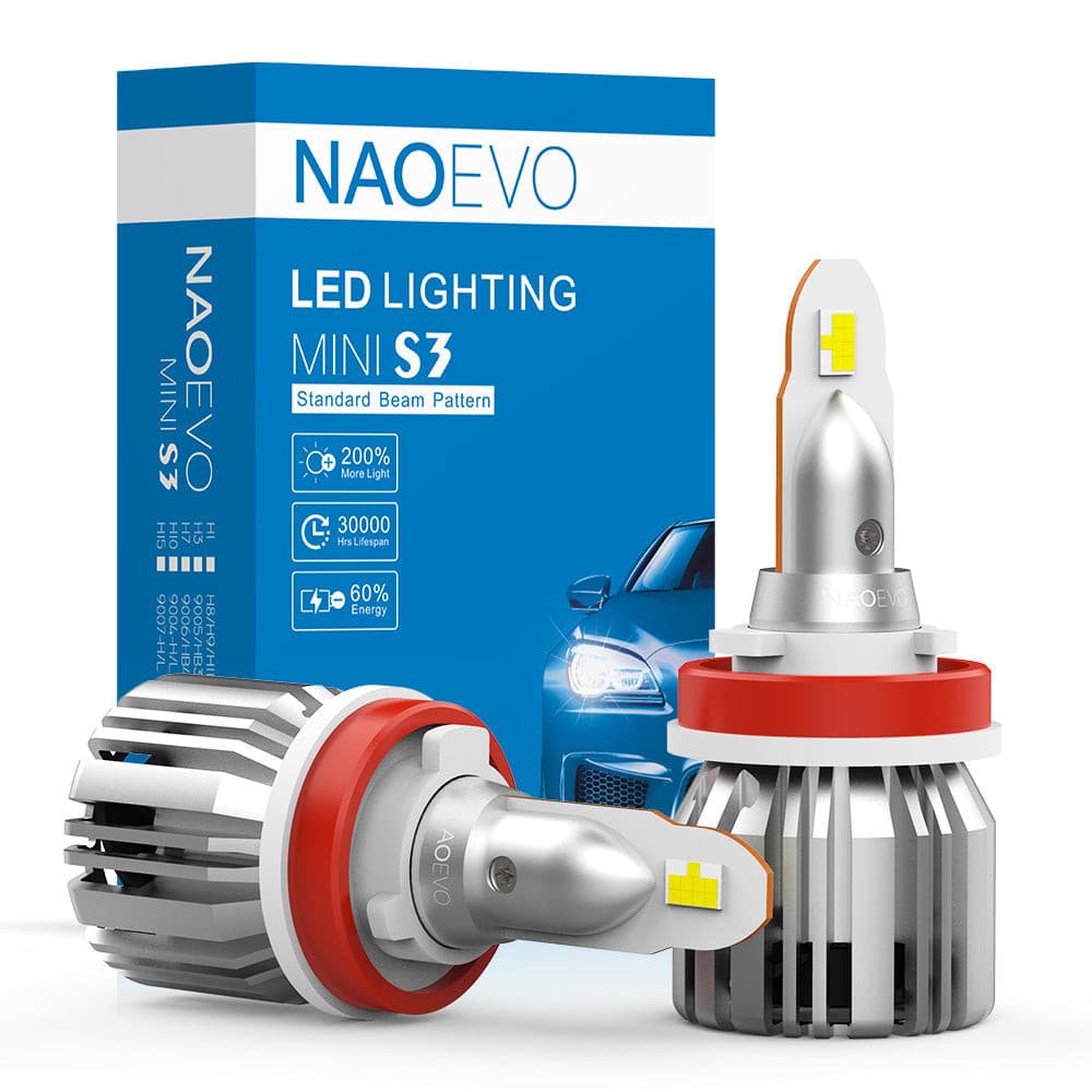 H11/9/8 7200LM 6500K White S3 Led Headlight Bulb | NAOEVO