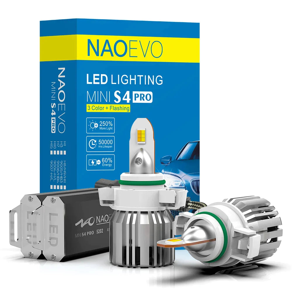 3 Colors 5202 LED Fog Light Bulb For Rainy Snoy Foggy | NAOEVO S4 PRO 3 Colors 5202 LED Fog Light Bulb For Rainy Snoy Foggy | NAOEVO S4 PRO