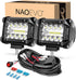 4 Inch LED Pod Lights 120W White with Wiring Harness