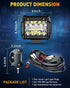 4 Inch LED Pod Lights 120W White with Wiring Harness