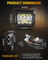 NAOEVO 4 Inch LED Pod Lights White Amber 3 Modes