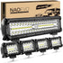 NAOEVO 12 Inch LED Light Bar and 4PCS 4 Inch LED Pod Lights, 54000LM LED Fog/Driving/Off Road Lights, Triple Row Spot Flood Combo LED Light Bar for Truck Car UTV ATV Boat, 1 Year Warranty