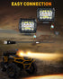 NAOEVO 4 Inch LED Pod Lights White Amber 3 Modes