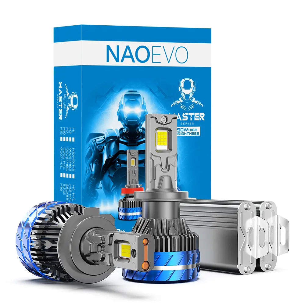 180W 21600LM LED Headlight Bulbs 6500K White | NAOEVO Master Series, 2 Bulbs