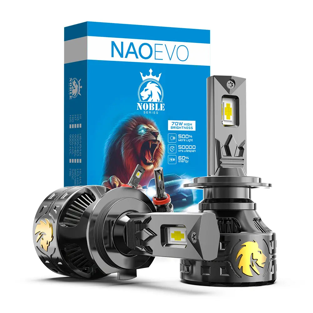 140W 16800LM LED Headlight Bulbs 6500K White | NAOEVO Noble Series, 2 Bulbs