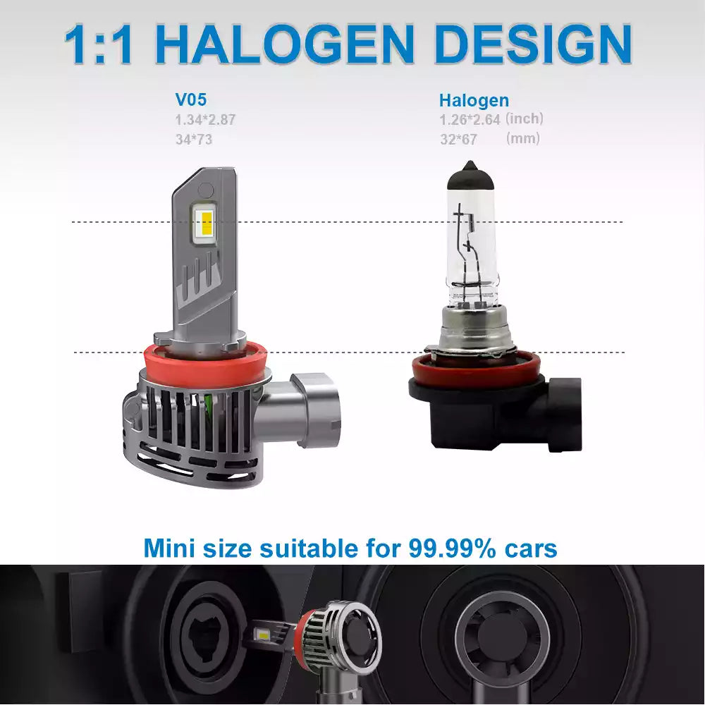 WIRELESS LED HEADLIGHT BULBS 100W 12000LM NAOEVO V05