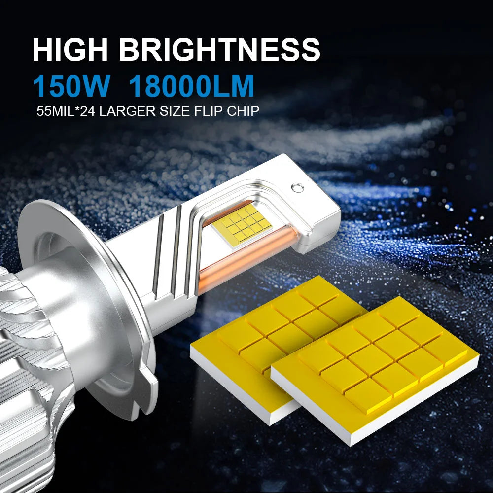 150W 18000LM LED Headlight Bulbs 6500K White | NAOEVO MAX5 Series, 2 Bulbs