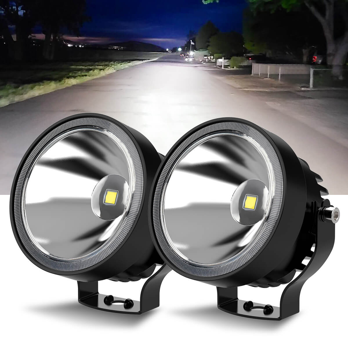 4 Inch Round LED Light Pods Fog Light Led Work Light - NAOEVO