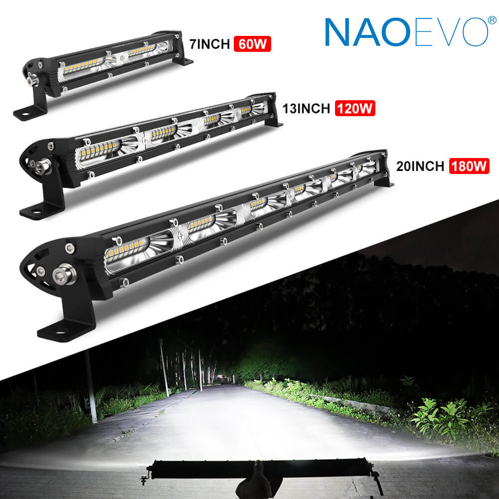 7" 13" 20" inch Ultra Slim Barra Led light bar Flood Led Light Bar | Naoevo