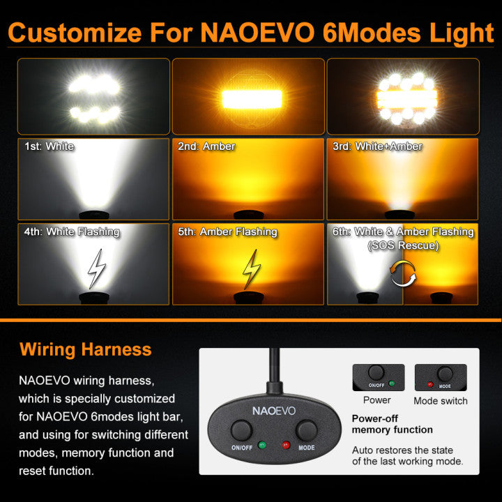 Strobe 7 Inch 240W LED Light Pods With 6 Modes - NAOEVO - NAOEVO