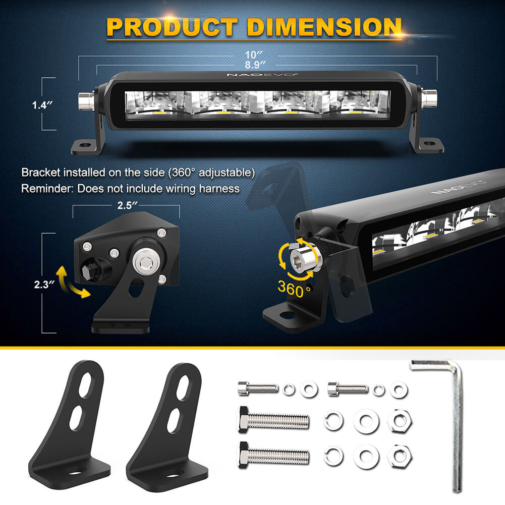 10 Inch 40W 12D LED Light Bar Barra Led Fog Light | Naoevo