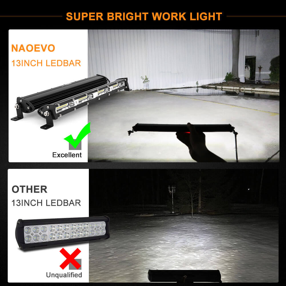 7" 13" 20" inch Ultra Slim Barra Led light bar Flood Led Light Bar - NAOEVO