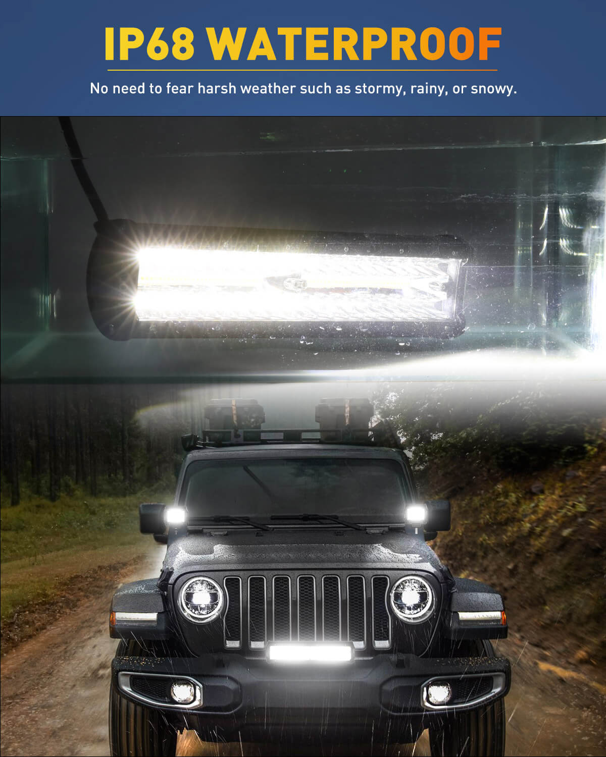Package 12 Inch and 2PCS 4 Inch Amber White LED Light Bar | Naoevo