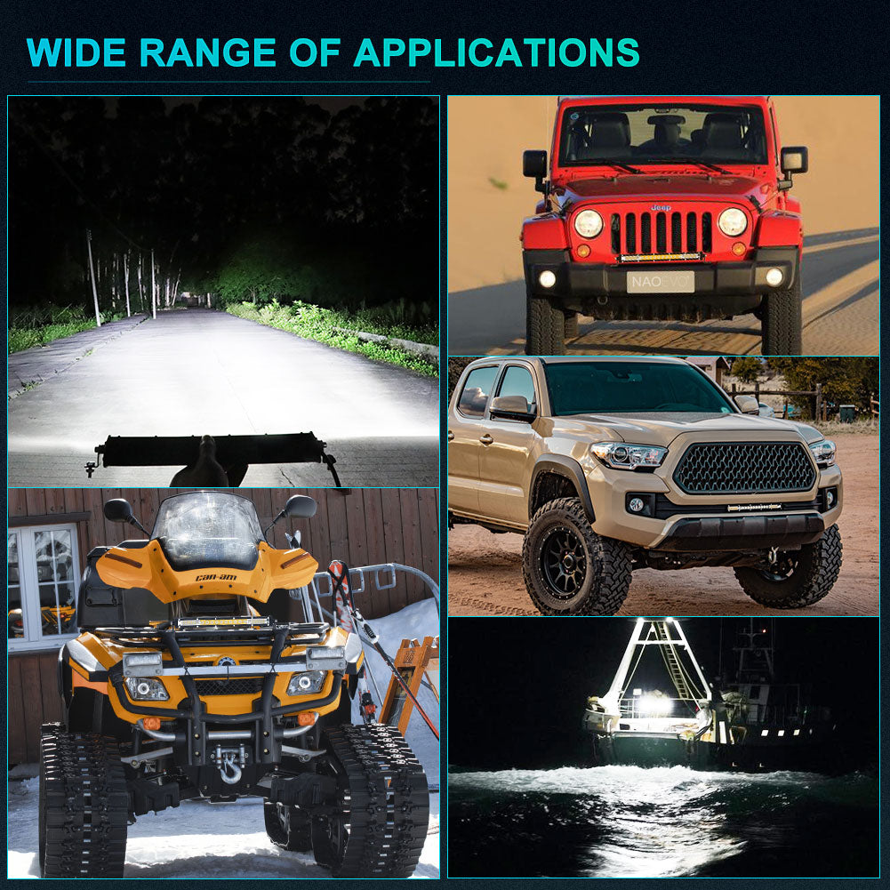 12 inch 160W White Slim LED Light Bar Spot Flood Combo - NAOEVO