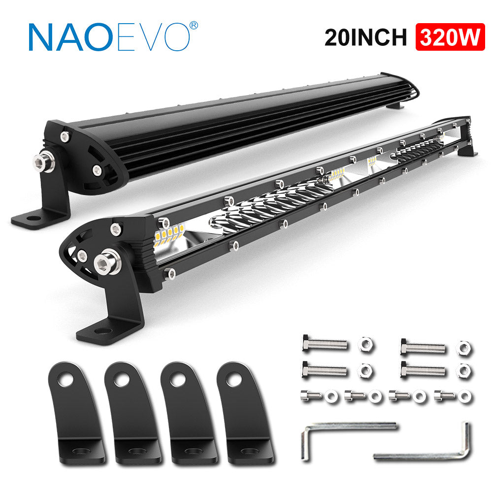 20 inch 320W White Slim LED Light Bar Spot Flood Combo | Naoevo