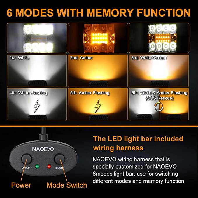 3 Inch 72W Amber White LED Light Pods | Naoevo