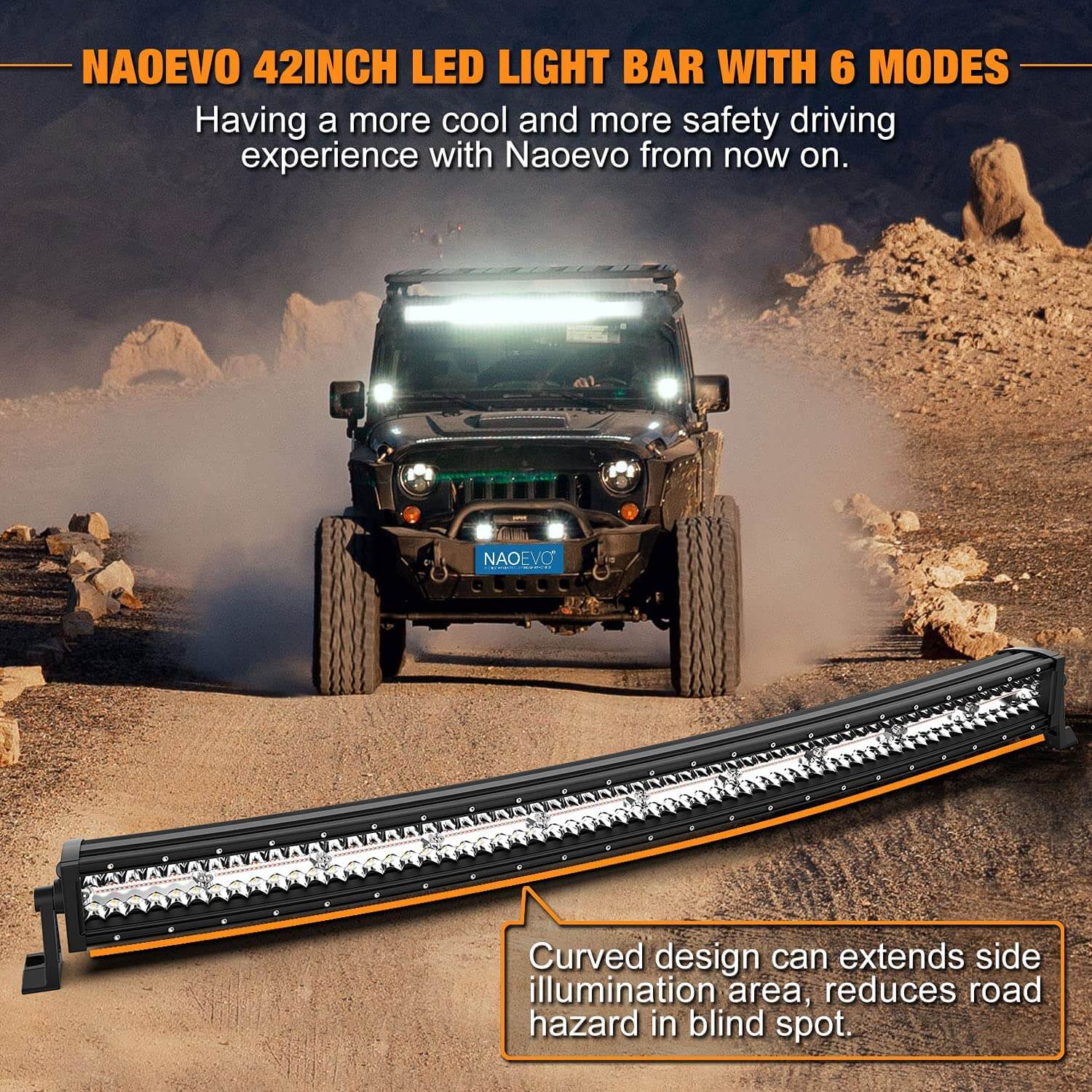 42 inch curved Led light bar