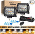 4 Inch 120W Amber White LED Light Pods - NAOEVO