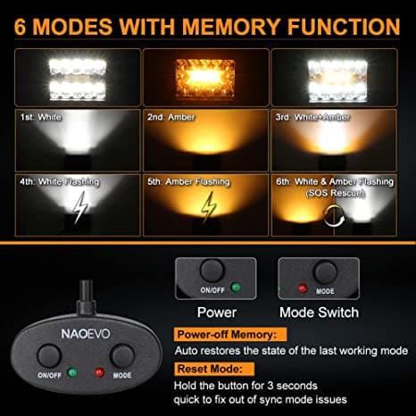 4 Inch 120W Amber White LED Light Pods - NAOEVO