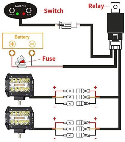Naoevo LED Light Bar Wiring Harness