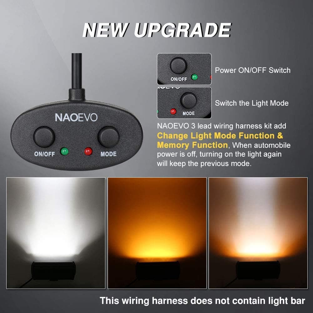 Naoevo LED Light Bar Wiring Harness
