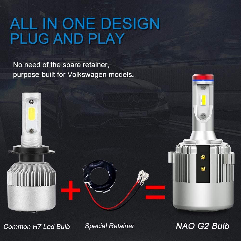 H7 LED Kit für Volkswagen GOLF 7 Abblendlicht | Canbus LED Birnen 6500K  12000LM