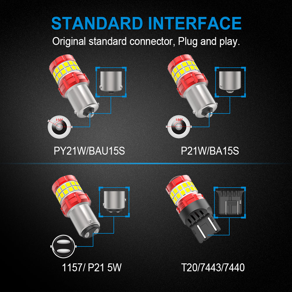 T20 7440 7443 1156 PY21W BAU15S 1157 P21/5W W21W LED Light Bulbs