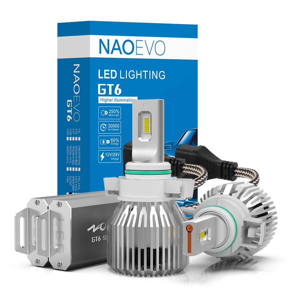 5202 LED Fog Light Bulb 90W 10000LM White | NAOEVO GT6 Series - NAOEVO