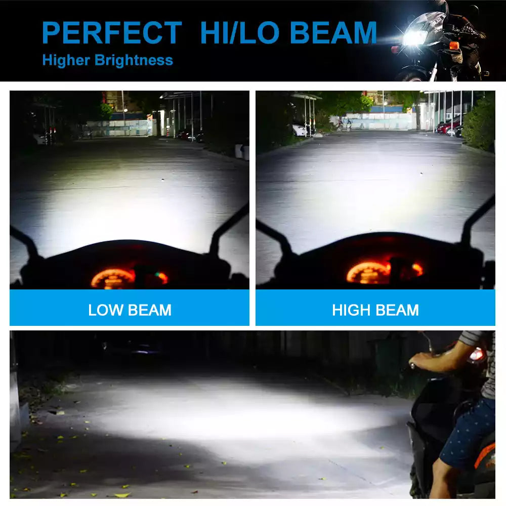 H4 9003 Motorcycle LED Headlight Bulbs | M3MAX Series