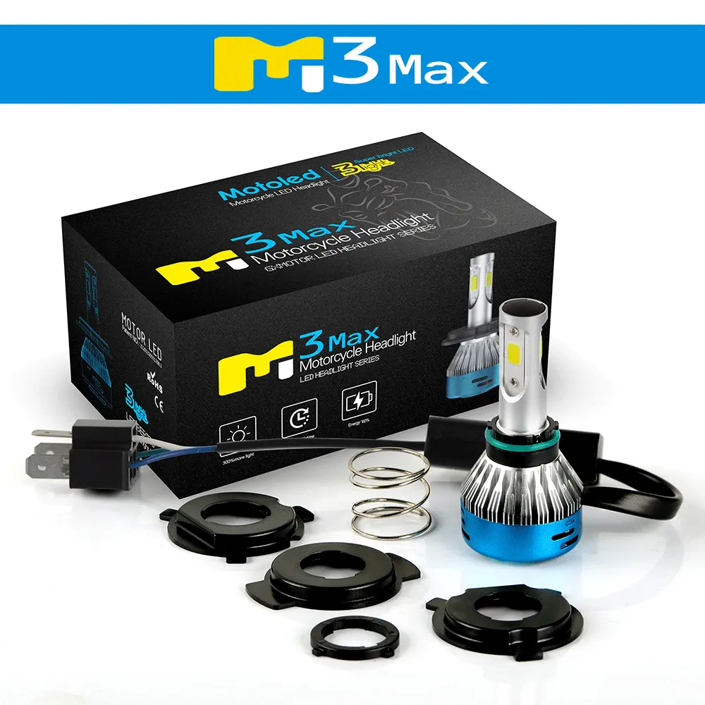 H4 9003 Motorcycle LED Headlight Bulbs | M3MAX Series