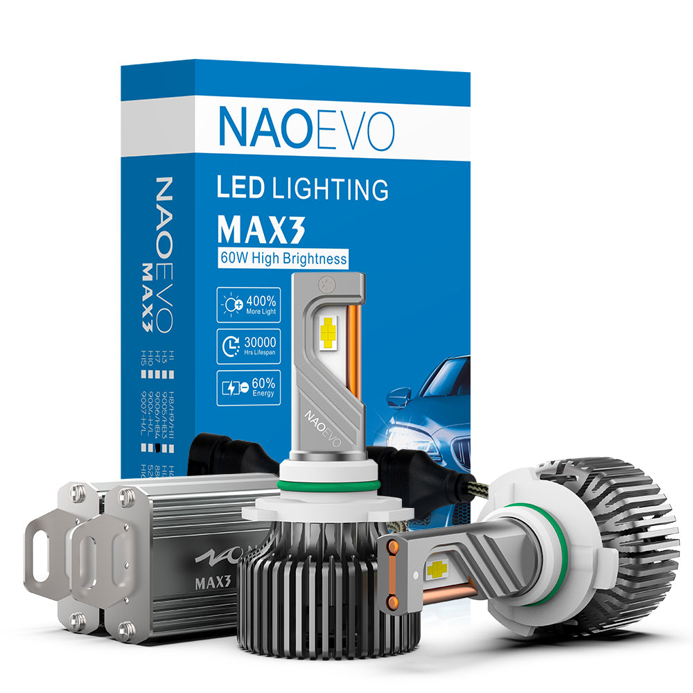 9006 LED Headlight Bulb 120W 13000LM | NAOEVO Max3 Series - NAOEVO