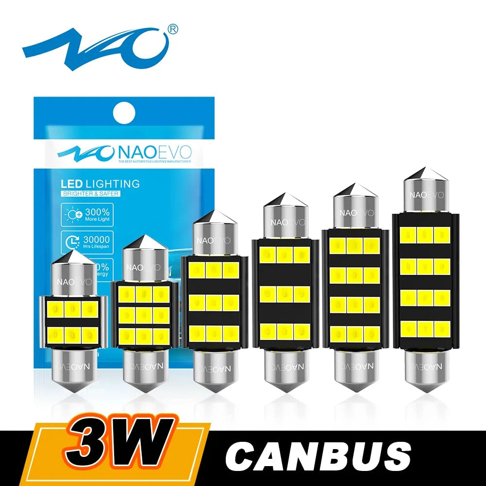 C5W 28MM 31MM 36MM 39MM 41MM 44MM LED Light Bulbs, 2 Bulbs