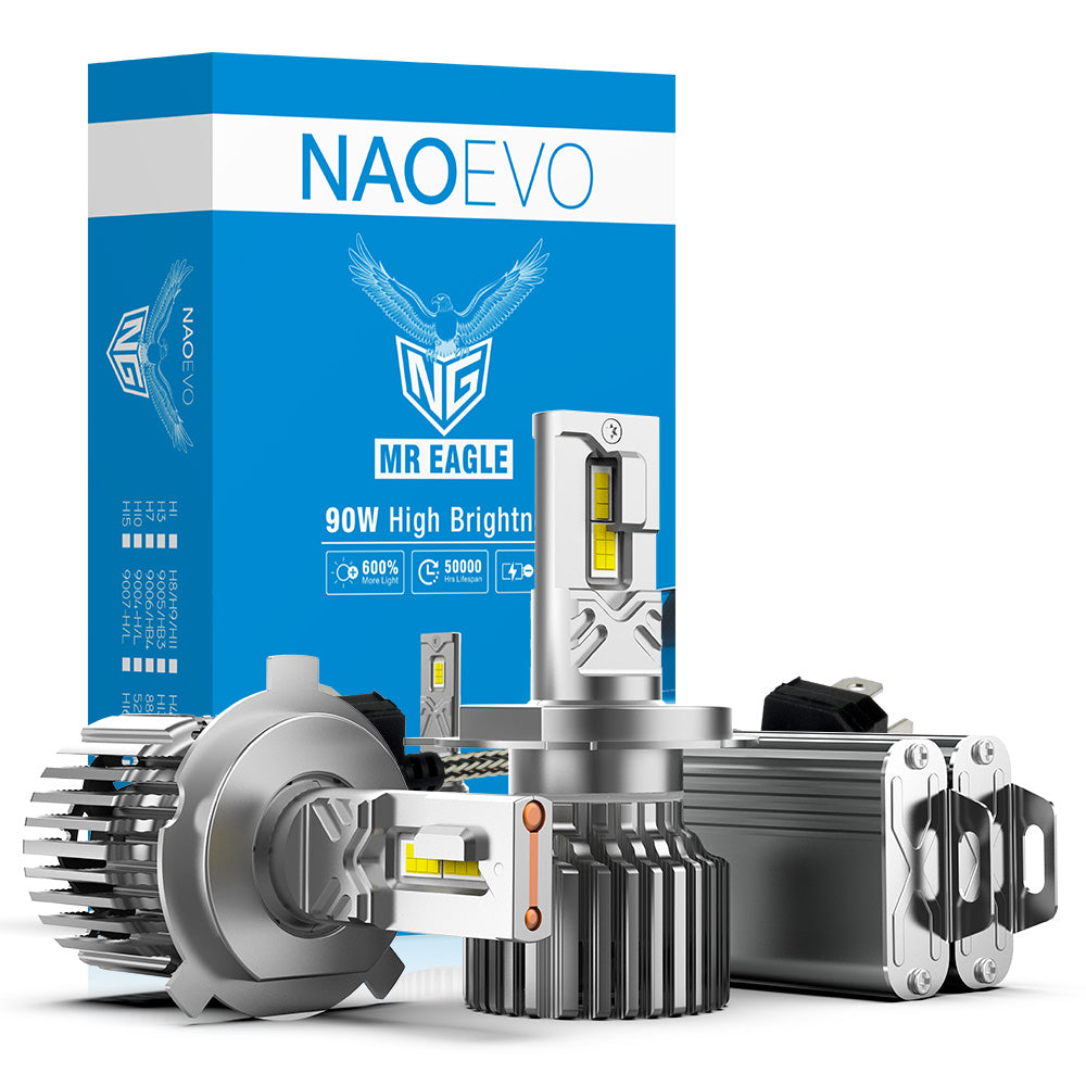 H4 LED Headlight Bulb 180W 21600LM White | NAOEVO NG Series - NAOEVO