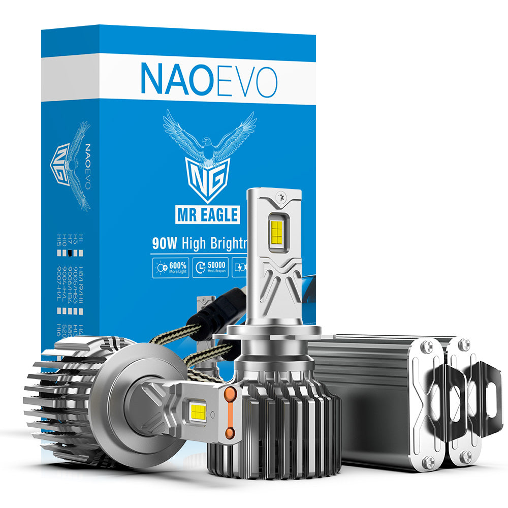 H7 LED Headlight Bulb 180W 21600LM White | NAOEVO NG Series - NAOEVO