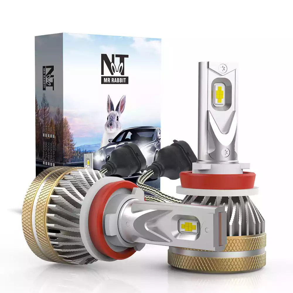 H11 LED Headlight Light Bulb 40W 4800LM 6500K White | NAOEVO NT Series, 2 Bulbs