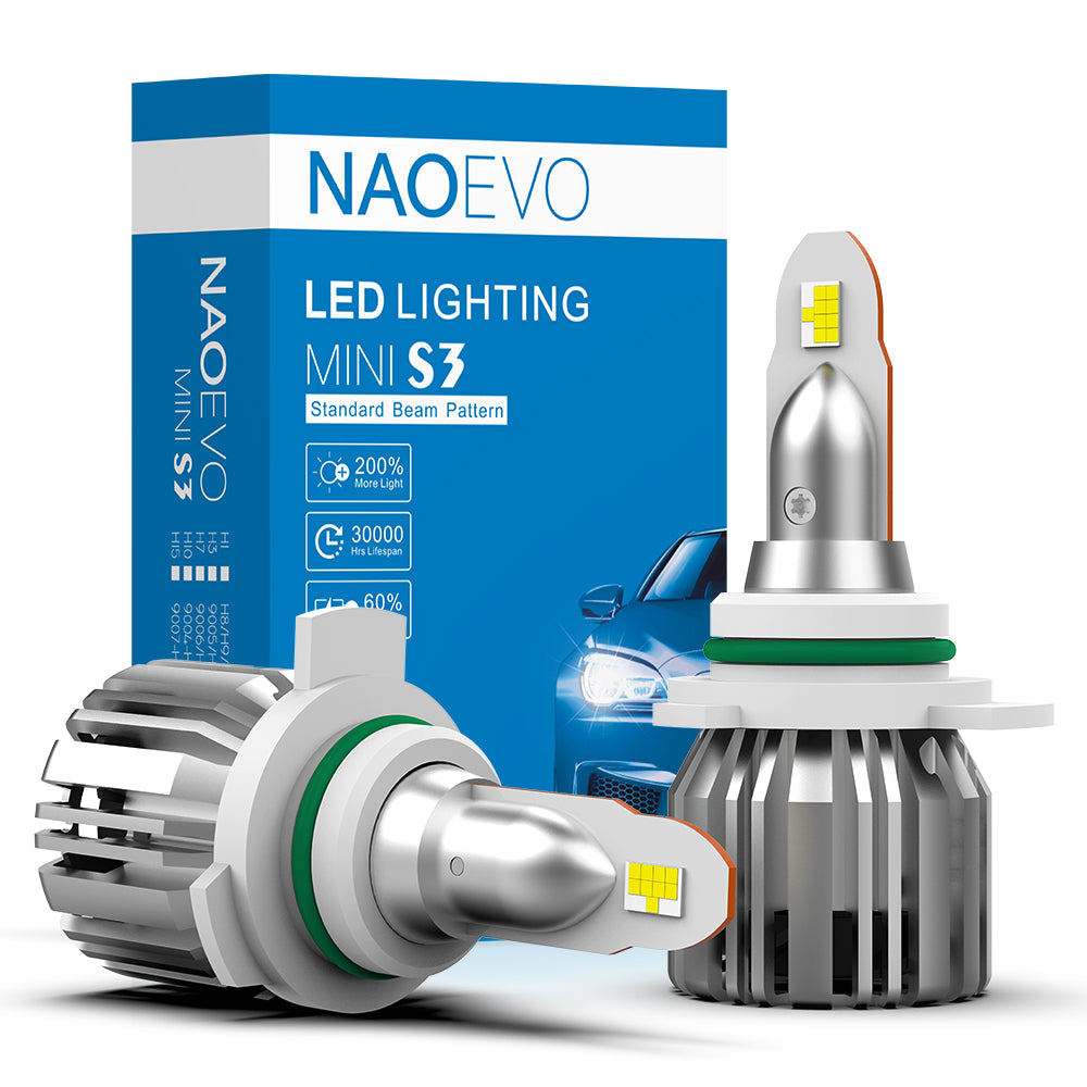 9012 LED Headlight Bulb 60W 7200LM White | NAOEVO S3 Series - NAOEVO